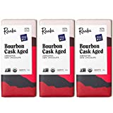 Raaka Chocolate Bourbon Cask Aged 82% Cacao Dark Chocolate | Gourmet Dark Chocolate Gift | Organic, Vegan, Fair Trade, Soy Free, Non GMO, Gluten Free, Kosher | 1.8oz Bars, 3-Pack