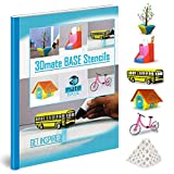 3D Pen Paper Stencils for 3D Pen Mat - Flower Pot, Pen Holder, School Bus, Bird House, Bicycle Templates Compatible with 3Dmate Base 3D Pen Mat (Mat Not Included)