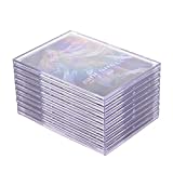 Tpoael Cards Sleeves Top Loaders 10 Hard Acrylic Card Protector Clear Card Brick + 2 Display Stand Fit for Trading Cards,Standard Sports Cards,Baseball Card Holder Cases Collectibles White