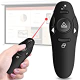 Wireless Presenter Presentation Clicker with Red Laser Pointer, 2.4GHz RF Wireless Presentation Remote PPT Clicker for Powerpointer Works for Windows/MAC/Linux