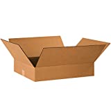 BOX USA B2016450PK Flat Corrugated Boxes, 20" L x 16" W x 4" H, Kraft (Pack of 50)