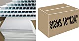Yard Signs 20 Pack, Blank Signs (White) 18 x 24 inch 4mm Corrugated Plastic Sign Board, Bundles Pieces Ship same Day (20SIGNS18X24)