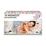 The Honest Company Clean Conscious Diapers, Wingin It + Painted Feathers, Size 5, 100 Count Super Club Box