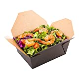 Bio Box 45 oz Rectangle Black Paper #8 Take Out Container - 6 3/4" x 5 1/2" x 2 1/2" - 50 count box - Restaurantware