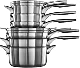 Calphalon Premier Space-Saving Stainless Steel Pots and Pans, 10-Piece Cookware Set