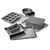 Calphalon Nonstick Bakeware Set, 10-Piece Set Includes Baking Sheet, Cookie Sheet, Cake Pans, Muffin Pan, and More, Dishwasher Safe, Silver