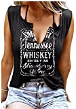 Smooth As Tennessee Sweet As Strawberry Shirt Ring Hole Sexy Sleeveless V-Neck Tank Top Womens Summer Country Music Tee (Black, Medium)