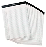Amazon Basics 50-Sheet Legal Note Pad, Wide Ruled, 8.5 x 11.75 Inches, White - Pack of 12