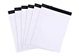 Mintra Office Legal Pads - ((BASIC WHITE 6pk, 8.5in x 11in, WIDE RULED)) - 50 Sheets per Notepad, Micro perforated Writing Pad, Notebook Paper for School, College, Office, Business