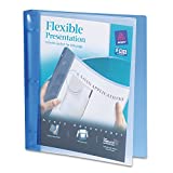 Avery Flexible View 3 Ring Binder, Clear Front Customizable Cover with Solid Back, 1 Inch Round Rings, 1 Clear/Blue Binder (17675)