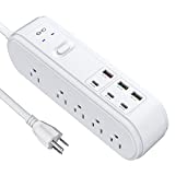 PD 20W USB C Power Strip Surge Protector, 10 Outlets and 3 USB C&3 USB A Ports, 6ft Extension Cord, Overload Protection, Desktop High-Speed Charging Station Power Bar for iPhone 13, 1875W/15A, 4500J