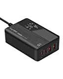 USB C Fast Charger, Hyripe 65W 4-Port USB C Charging Station Hub for Multiple Devices, USB C Wall Charger with PD+QC3.0 for MacBook Pro/Air, Laptops, iPad, iPhone, Magsafe, Samsung Gala, Pixel