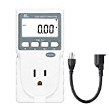 Poniie PN2000 Plug-in Kilowatt Electricity Usage Monitor Electrical Power Consumption Watt Meter Tester w/Extension Cord