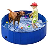 PAWZ Road Large Portable Dog Swimming Pool Foldable Pet Bath Tub for Dogs Cats and Kids -48 Inches