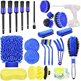 JAMIEWIN 25Pcs Car Detailing Brush Set, Car Detailing Kit, Auto Detailing Drill Brush Set Car Cleaning Tool Kit, Car Wash Brush for Interior,Exterior, Wheels, Dashboard