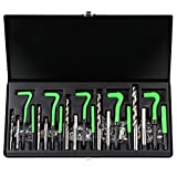 SWANLAKE 166PCS Thread Repair Tool Kit,HSS Drill Helicoil Repair Kit Metric M5 M6 M8 M10 M12