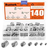 Rustark 140 Pcs 304 Stainless Steel Assorted Wire Thread Inserts Kit Metric M3 M4 M5 M6 M8 M10 M12 Helicoil Type Wire Screw Sleeve Assortment