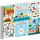 Sticker Books for Kids 2-4 (500+ Stickers) - All Around Town by Cupkin - 12 Coloring Pages, 12 Side by Side Scenes - Kids Activity Books - Fun Coloring Activity Book for Boys & Girls Ages 4-8 or 8-10