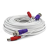 Swann BNC Coaxial Cable for Security Camera CCTV System, Audio Video Extension Power Cables, UL Certified and Fire Resistant, 50ft (50 Ft / 15 M)
