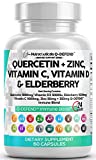 Quercetin 1000mg Zinc 50mg Vitamin C 1000mg Vitamin D 5000 IU Bromelain Elderberry - Lung Immune Defense Support Supplement Adults with Artemisinin, Sea Moss, Echinacea, Garlic Immunity Allergy Relief