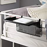 Walker Edison Universal Metal Bunk Bed Shelf Kids Bedroom Storage Basket, 14 Inch, Black