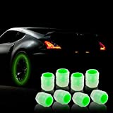 Gseigvee 8PCS Luminous Car Tire Valve Stem Caps, Luminous Air Caps Cover, Universal for Cars, SUVs, Bike, Trucks and Motorcycles(Green)