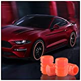 Car Tire Valve Caps,4PCS Tire Air Caps Cover, Luminous Valve Cap Dust Proof Covers Car Decoration Accessories ,Universal Tire Valve Stem Caps for Cars SUVs Trucks Motorcycles Bicycles (Red)