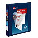 Avery Heavy Duty View 3 Ring Binder, 1" One Touch EZD Ring, Holds 8.5" x 11" Paper, 1 Navy Blue Binder (79809)