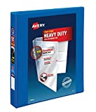 Avery Heavy Duty View 3 Ring Binder, 1" One Touch Slant Ring, Holds 8.5" x 11" Paper, 1 Pacific Blue Binder (79720)