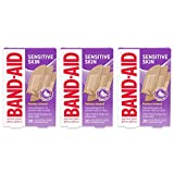 Band-Aid Brand Adhesive Sensitive Skin Bandages, Hypoallergenic, Assorted, 3 x 20 ct