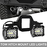 Hitch LED Lights,EBESTauto 4 Inch LED Work Light Podsr with 2.5 Inch Towing Hitch Mount Brackets for Truck Trailer SUV Pickup Fit Dual Led Off-Road Driving Light bar(Note:Measure Your Receiver Size)