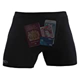 Stash Boxer Briefs, Pickpocket Proof Stealth 2.0 Black Stash Boxers for Men M