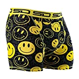 Smuggling Duds Men's Stash Boxer Brief Shorts - Pickpocket Proof Travel Secret Pocket Underwear Smiley Medium