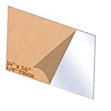Clear Plexiglass Acrylic Sheet 24 x 36, 6mm (1/4 inch Thickness) Unbreakable and Lightweight Substitute for Glasses, Great Use for Sneeze Guard, Shield, Greenhouse, Poster Frames
