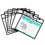 Magnetic Dry Erase Pockets by Two Point (6-Pack) - Landscape - Black Clear Plastic Sleeves for Paper, Shop Ticket Holders, Job Ticket Holders, Clear Paper Sleeves, Dry Erase Sleeves