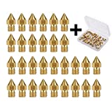 chenshaopeng 30PCS 0.6mm 3D Printer Extruder Nozzles for Anet A8 Makerbot MK8 Creality CR-10 S4 S5 Ender 3 3Pro 5