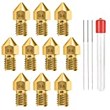 0.6MM MK8 Ender 3 Nozzles 10 pcs 3D Printer Brass Nozzles Extruder for Makerbot Creality CR-10 with 3 Needles and Metal Storage Box (0.6mm)