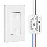 DEWENWILS Wireless Light Switch and Receiver Kit, No in-Wall Wiring Required,Remote Control Wall Switch Lighting Fixture for Ceiling Lights, Fans, Lamps,100 Ft RF Range, Programmable