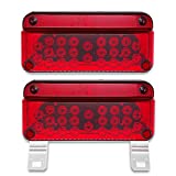 VINAUO 53 LED RV Camper Trailer Tail Light, RV Tail Lights Brake Stop Turn RV Exterior Light Trailer Light with Red Reflex Surface Mount White Base Brackets Holder Lights for Campers