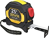 LEXIVON 25Ft/7.5m AutoLock Tape Measure | 1-Inch Wide Blade with Nylon Coating, Matte Finish White & Yellow Dual Sided Rule Print | Ft/Inch/Fractions/Metric (LX-205)