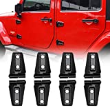 JeCar Door Hinge Cover Trim Exterior Accessories for Jeep Wrangler JK JKU Sport Rubicon Sahara X 2007-2018, Black