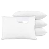 Italian Collection 4 Pack 100% Waterproof Vinyl Pillow Bed Bug Protector Zippered Pillowcase, Pillow Encasement Covers  Standard