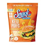 Keto Protein Puffs - Low Carb Snacks | High Protein Crunch, Healthy Gluten & Grain Free Snack Food - Low Calorie Guilt Free Ketogenic Diet Friendly | 1g Sugar - Legendary Cheese Burger Flavor - 7 SV