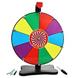 Whirl of Fun 12 Inch Prize Wheel-Tabletop Spinner with Stand, 10 Color Slots, Heavy Duty, Erasable Whiteboard Surface, Easy Assembly, Tools and Marker Included, Made in USA