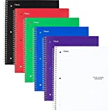 Five Star Spiral Notebooks, 6 Pack, 1-Subject, Wide Ruled Paper, 10-1/2" x 8", 100 Sheets, Assorted Colors Will Vary (38042)