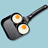 Duokon Egg Breakfast Pan,3 Section Nonstick Egg Frying Pan Aluminum Egg Cooker Pan for Kitchen Use