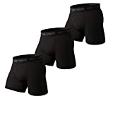Pair of Thieves Super Fit Mens Solid Boxer Briefs, 3 Pack Underwear, AMZ Exclusive Black