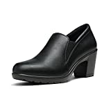 DREAM PAIRS Women's DPU214 Chunky Low Block Heel Pumps Comfort Oxfords Shoes Casual Loafers Black Size 9 M US