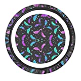 UZZUHI Steering Wheel Cover Colorful Bat Stars for Women Men Creativity Anti Slip Soft Fabric Car Automotive Steering Wheel Cover Universal 15 inch