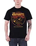 The Doors T Shirt Hollywood Bowl 68 Retro Circle Band Logo Official Mens Black Size XL